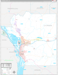 La Crosse County, WI Wall Map Premium Style 2024